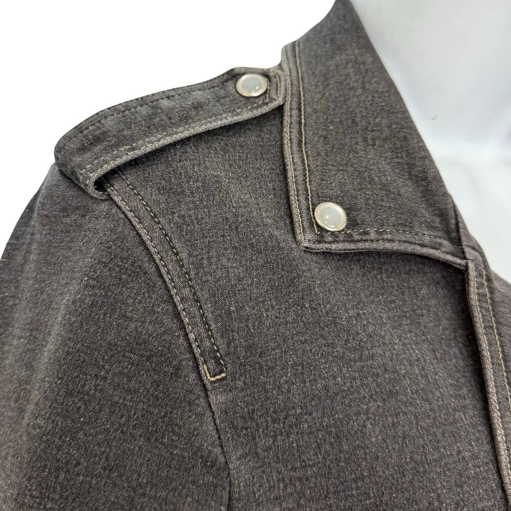Katz Charcoal Gray Asymmetrical Zipper Pockets Moto Biker Jacket Size 34 / XS - Picture 11 of 13